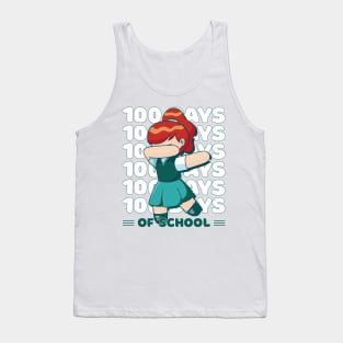 100 Days of school typography featuring a Dabbing girl #2 Tank Top